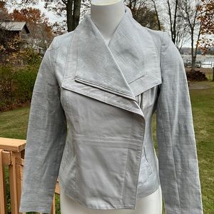 NWOT IMAN Moto leather, linen & cotton jacket XS-S